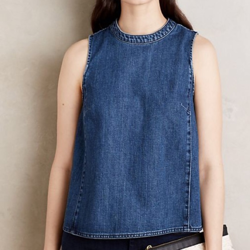 Anthropology Denim Sleeveless Swing Tank Size 6